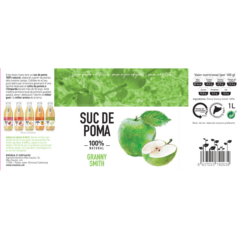 ZUMO DE MANZANA GRANNY SMITH 1l.